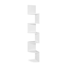 Load image into Gallery viewer, Nemi 5-Tier Wall Mounted Corner Shelf Storage Shelf - White