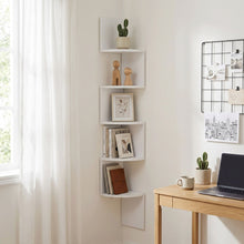 Load image into Gallery viewer, Nemi 5-Tier Wall Mounted Corner Shelf Storage Shelf - White