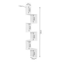 Load image into Gallery viewer, Nemi 5-Tier Wall Mounted Corner Shelf Storage Shelf - White