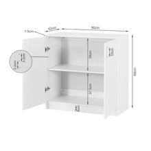 Load image into Gallery viewer, Nordic 2 Door Storage Cupboard - White