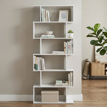 Load image into Gallery viewer, Verta 6 Tier Bookshelf Display Shelf - White