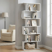 Load image into Gallery viewer, Verta 6 Tier Bookshelf Display Shelf - White