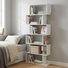 Load image into Gallery viewer, Verta 6 Tier Bookshelf Display Shelf - White