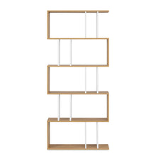 Load image into Gallery viewer, Lumo 5 Tier Bookshelf Display Shelf - Natural + White