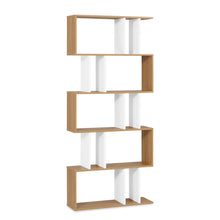 Load image into Gallery viewer, Lumo 5 Tier Bookshelf Display Shelf - Natural + White