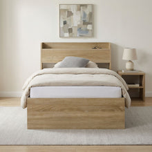 Load image into Gallery viewer, Elda Single Bed Frame with USB Port & Drawers - Natural (p1=0.092m³ - 24.5kg) (p2=0.104m³ - 22.5kg) (T=0.196m³ - 47.0kg)