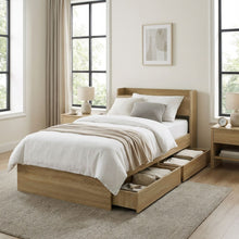 Load image into Gallery viewer, Elda Single Bed Frame with USB Port & Drawers - Natural (p1=0.092m³ - 24.5kg) (p2=0.104m³ - 22.5kg) (T=0.196m³ - 47.0kg)