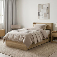 Load image into Gallery viewer, Elda Single Bed Frame with USB Port & Drawers - Natural (p1=0.092m³ - 24.5kg) (p2=0.104m³ - 22.5kg) (T=0.196m³ - 47.0kg)