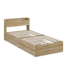 Load image into Gallery viewer, Elda Single Bed Frame with USB Port & Drawers - Natural
