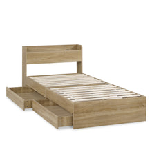 Load image into Gallery viewer, Elda Single Bed Frame with USB Port & Drawers - Natural
