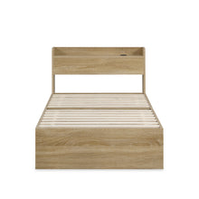 Load image into Gallery viewer, Elda Single Bed Frame with USB Port & Drawers - Natural