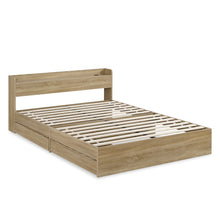 Load image into Gallery viewer, Elda Queen Bed Frame with USB Port & Drawers - Natural (p1=0.118m³ - 25.0kg) (p2=0.120m³ - 23.5kg) (p3=0.096m³ - 19.5kg) (T=0.334m³ - 68.0kg)