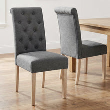Load image into Gallery viewer, Zoey Upholstered Dining Chair - Set of 2 - Dark Grey