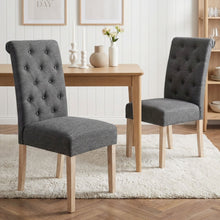 Load image into Gallery viewer, Zoey Upholstered Dining Chair - Set of 2 - Dark Grey