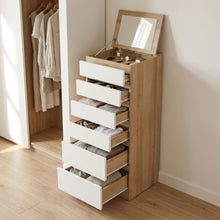 Load image into Gallery viewer, Harris 6 Drawer Tallboy with Mirror - Oak + White