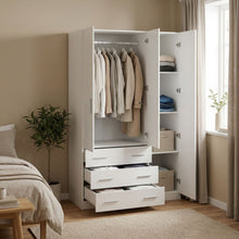 Load image into Gallery viewer, Tongass 3 Door Wardrobe with 3 Drawers - White