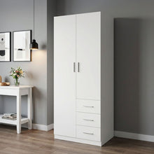 Load image into Gallery viewer, 23100-tongass-2-door-wardrobe-with-3-drawers-white-2601193