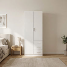 Load image into Gallery viewer, 23100-tongass-2-door-wardrobe-with-3-drawers-white-2601195