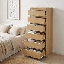 Load image into Gallery viewer, Tongass 6 Drawer Slim Tallboy - Oak