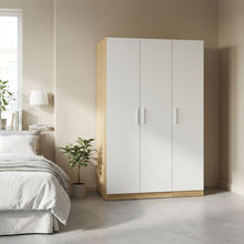 Load image into Gallery viewer, Makalu Wardrobe 3 Door Storage Shelves - Oak