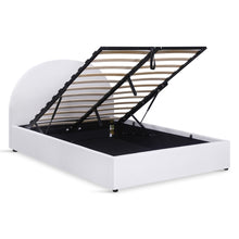 Load image into Gallery viewer, Isabella Teddy Boucle Double Gas Lift Bed Frame - White