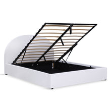 Load image into Gallery viewer, Isabella Teddy Boucle Queen Gas Lift Bed Frame - White