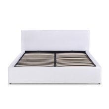 Load image into Gallery viewer, Belo Boucle Queen Gas Lift Bed Frame - White