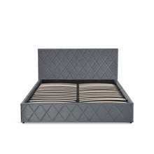 Load image into Gallery viewer, Dima Velvet Queen Gas Lift Bed Frame - Grey