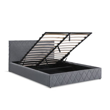 Load image into Gallery viewer, Dima Velvet Queen Gas Lift Bed Frame - Grey