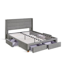 Load image into Gallery viewer, Oasis Queen Bed Frame with 4 Drawers - Grey