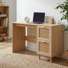 Load image into Gallery viewer, 23841-gila-120cm-rattan-computer-desk-with-2-drawers-natural-2601205
