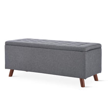 Load image into Gallery viewer, Levi Linen Storage Ottoman Bench - Dark Grey