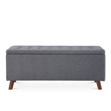 Load image into Gallery viewer, Levi Linen Storage Ottoman Bench - Dark Grey