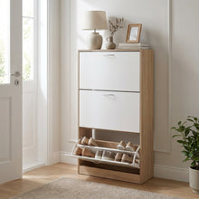 Load image into Gallery viewer, 23454-matilda-3-drawer-shoe-cabinet-storage-rack-oak-2601212
