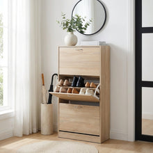 Load image into Gallery viewer, 23457-matilda-3-drawer-shoe-cabinet-storage-rack-maple-2601212