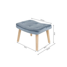 Load image into Gallery viewer, Olivia Velvet Armchair with Ottoman - Blue