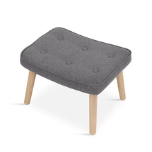 Load image into Gallery viewer, Olivia Linen Armchair with Ottoman - Grey