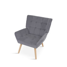 Load image into Gallery viewer, Amelia Rubberwood Armchair - Dark Grey