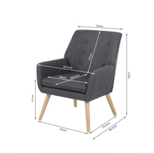 Load image into Gallery viewer, Lina Linen Armchair - Dark Grey