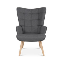 Load image into Gallery viewer, Emma Linen Armchair with Ottoman - Grey