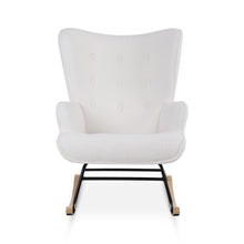 Load image into Gallery viewer, Ava Boucle Rocking Armchair - White