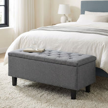 Load image into Gallery viewer, Sebastian Linen Storage Ottoman Bench - Grey
