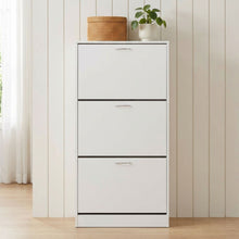 Load image into Gallery viewer, Anau 3 Drawer Shoe Cabinet Storage Rack - White