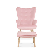 Load image into Gallery viewer, Olivia Velvet Armchair with Ottoman - Pink