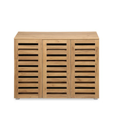 Load image into Gallery viewer, Loma 3 Door Shoe Cabinet Storage Rack - Dark Oak