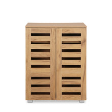 Load image into Gallery viewer, Loma 2 Door Shoe Cabinet Storage Rack - Dark Oak