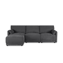 Load image into Gallery viewer, Velvo 3 Seater Modular Sofa with Ottoman - Dark Grey