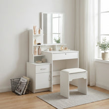 Load image into Gallery viewer, Zinnia 2 Drawer Dressing Table Set 2pcs - White