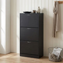 Load image into Gallery viewer, 23455-matilda-3-drawer-shoe-cabinet-storage-rack-black-2601223
