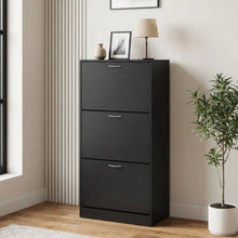 Load image into Gallery viewer, 23455-matilda-3-drawer-shoe-cabinet-storage-rack-black-2601221